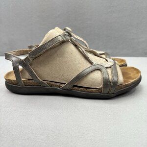 Naot Dorith Womens Size 7 (EU 38) Gladiator Sandals Silver Snakeskin Leather
